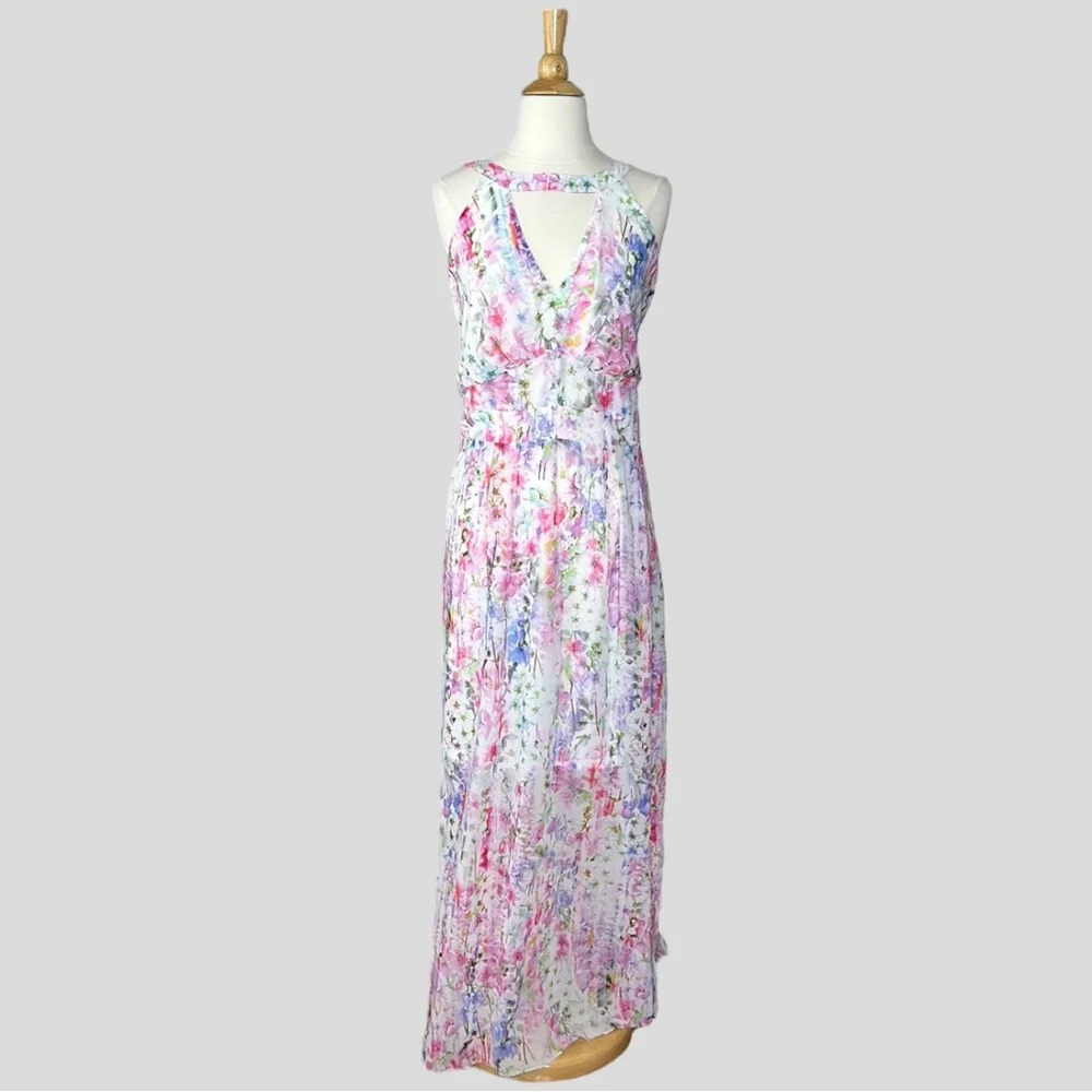 City Chic Floral Maxi Dress - Pink and Purple